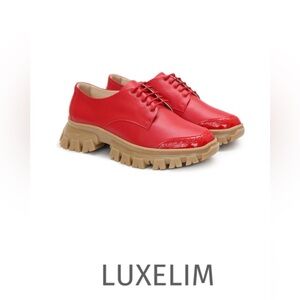 LUXELIM size 37 Women's Mila lace up shoes red